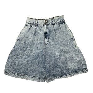 VINTAGE 01/90 BRITTANIA EXPORT STONE WASH WIDE LEG SHORTS SIZE M (14)